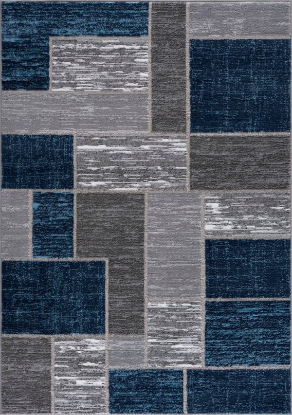 L'Baiet Verena Blue Geometric Scatter Area Rug