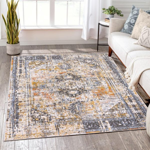 L'Baiet Marie Blue Distressed Runner Rug