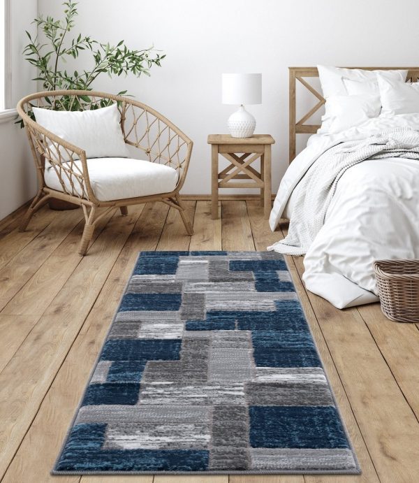 L'Baiet Verena Blue Geometric Scatter Area Rug - Image 4